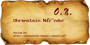 Ohrenstein Nándor névjegykártya