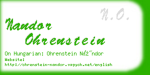 nandor ohrenstein business card